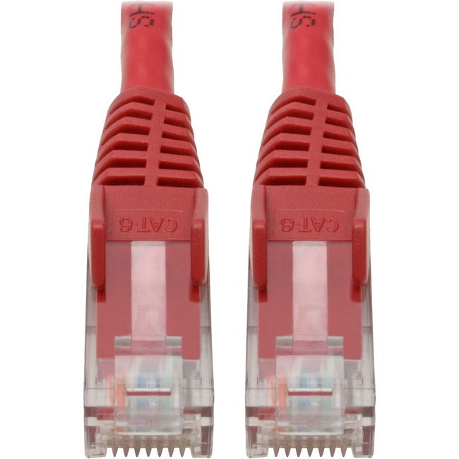 Tripp Lite Cat6 GbE Gigabit Ethernet Snagless Molded Patch Cable UTP Red RJ45 M/M 6in 6"