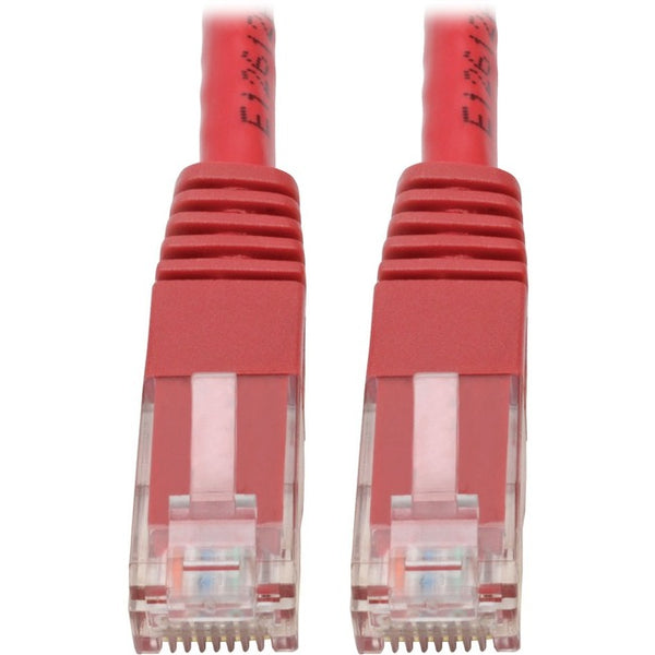 Tripp Lite Cat6 Cat5e Gigabit Molded Patch Cable RJ45 M/M 550MHz Red 1ft 1'