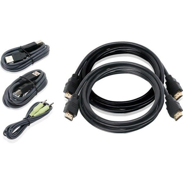 IOGEAR 6ft Dual View HDMI, USB KVM Cable Kit with Audio (TAA)