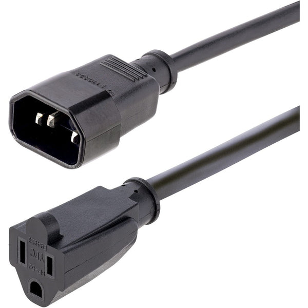 Startech 3ft (1m) 18awg Ac Power Extension Cable; Power Supply Extension Cable Iec 60320