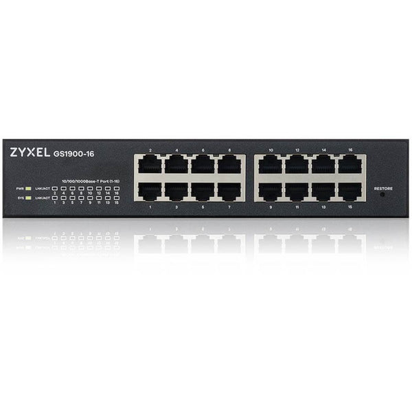 Zyxel Communications Gs1900-16 - Fanless 16 Port Gbe L2 Web Managed Switch (rev 03f)