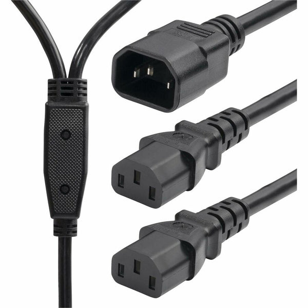 Startech 6ft (1.8m) Power Cord Splitter, Iec 60320 C14 To 2x Iec 60320 C13 10a 250v, 18aw