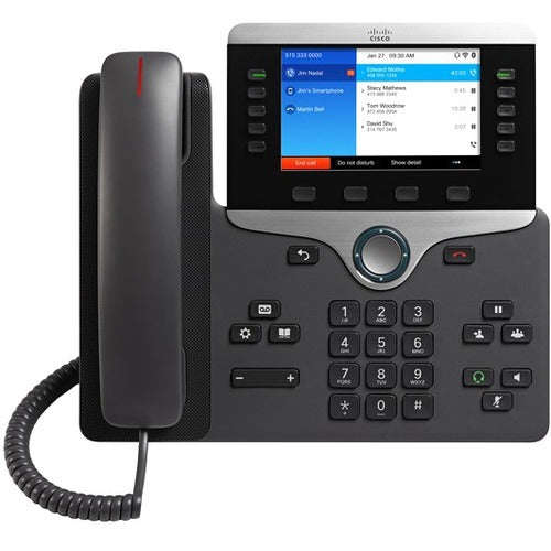 Cisco 8861 IP Phone - Corded-Cordless - Corded - Bluetooth - Wall Mountable, Desktop - Black