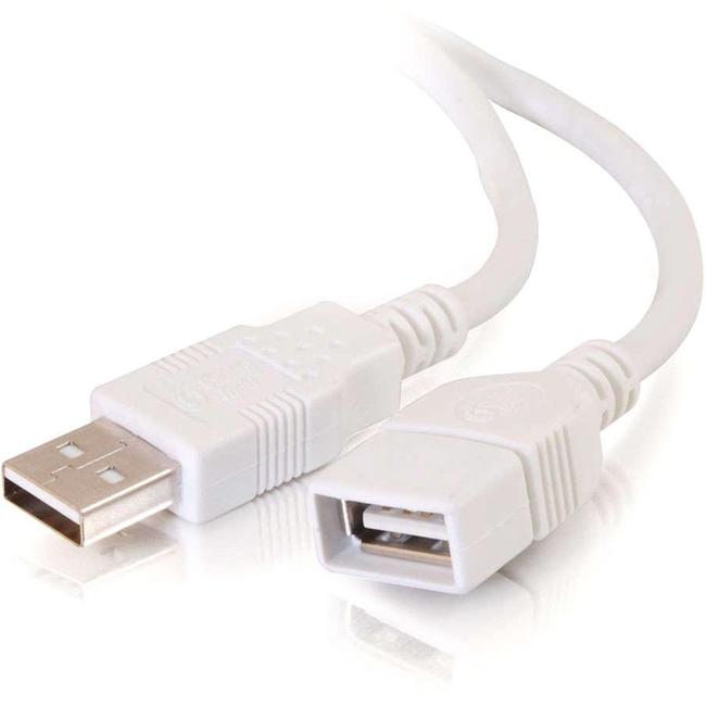 C2G 3m USB Extension Cable - USB 2.0 A to A - Male to Female - 10ft White - American Tech Depot