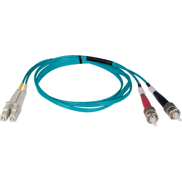 Tripp Lite 1M 10Gb Duplex Multimode 50/125 OM3 LSZH Fiber Optic Patch Cable LC/ST Aqua 3' 3ft 1 Meter