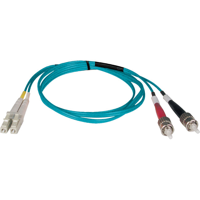 Tripp Lite 10M 10Gb Duplex Multimode 50/125 OM3 LSZH Fiber Optic Patch Cable LC/ST Aqua 33' 33ft 10 Meter