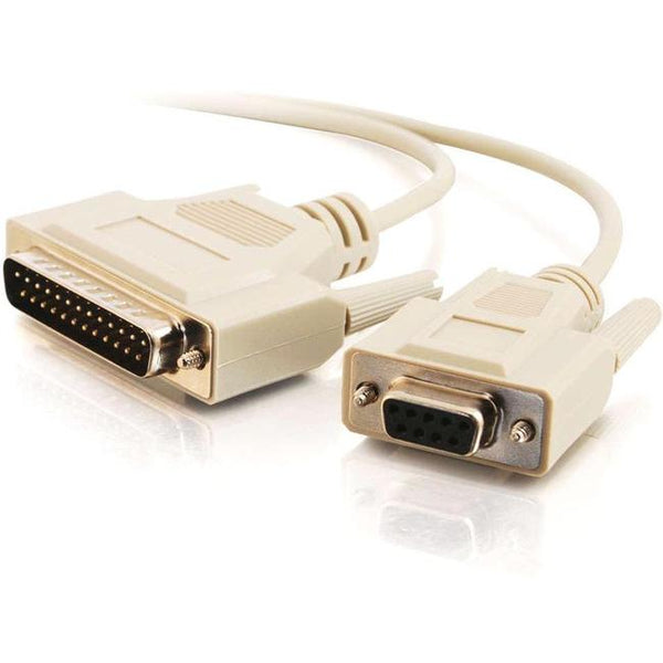 C2G 6ft DB25 Male to DB9 Female Null Modem Cable - American Tech Depot