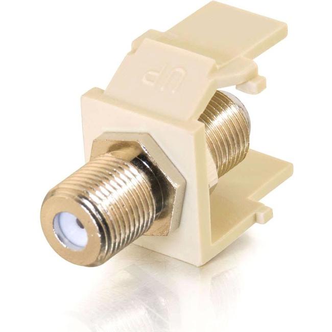 C2G Snap-In F-Type F-F Keystone Insert Module - Ivory - American Tech Depot