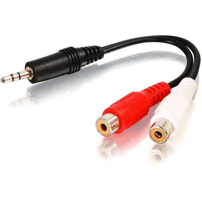 C2G 6in Value Series One 3.5mm Stereo Male To Two RCA Stereo Female Y-Cable - American Tech Depot