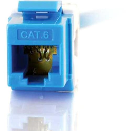 C2G 180 Degree Cat6 RJ45 UTP Keystone Jack - Blue - American Tech Depot