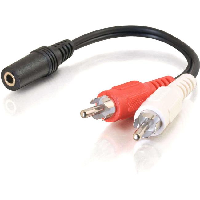 C2G 6in Value Series One 3.5mm Stereo Female To Two RCA Stereo Male Y-Cable - American Tech Depot