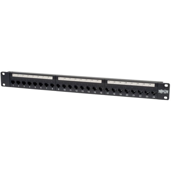 Tripp Lite 24-Port Cat5e Cat5 Feedthrough Patch Panel Rackmount 1URM RJ45 Ethernet TAA - American Tech Depot