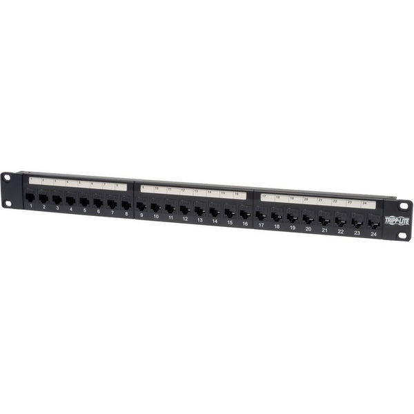 Tripp Lite 24-Port Cat6 Cat5 Patch Panel Feed Through Rackmount 568A-B RJ45 1URM TAA - American Tech Depot