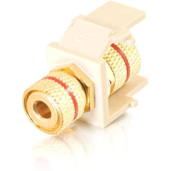 C2G Snap-In Red Banana Jack F-F Keystone Insert Module - Ivory - American Tech Depot