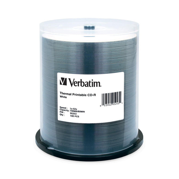 Verbatim CD-R 700MB 52X White Thermal Printable - 100pk Spindle