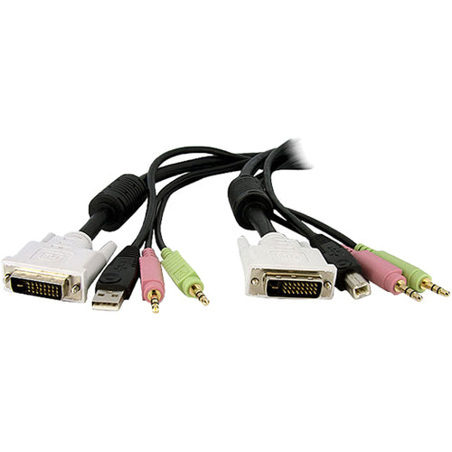 StarTech.com 10 ft 4-in-1 USB DVI KVM Switch Cable with Audio - American Tech Depot