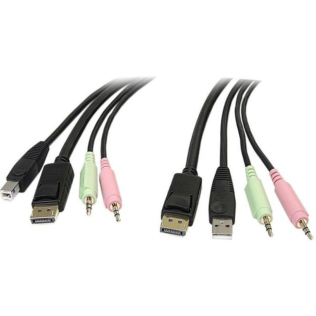 StarTech.com 6 ft 4-in-1 USB DisplayPort KVM Switch Cable - American Tech Depot