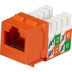 Black Box GigaBase2 CAT5e Jack, Universal Wiring, Orange, Single-Pack - American Tech Depot