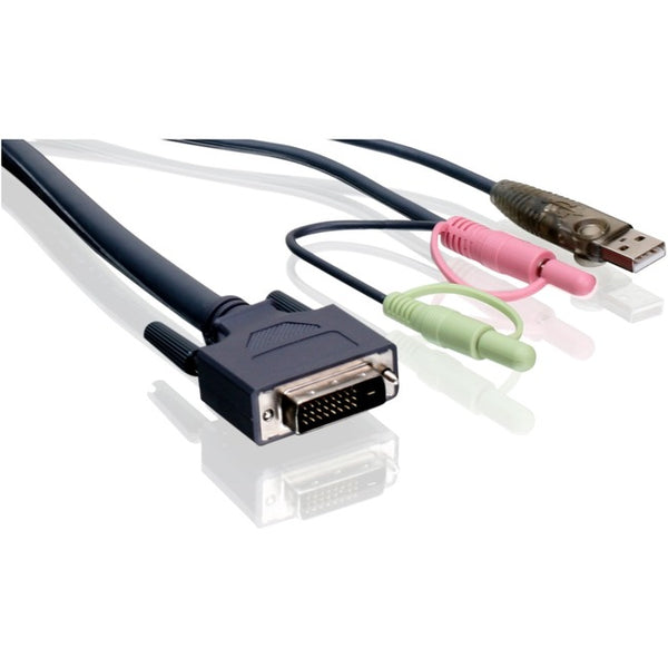 IOGEAR 6' Dual-Link DVI KVM Cable, with USB and Audio-Mic, TAA Compliant - American Tech Depot