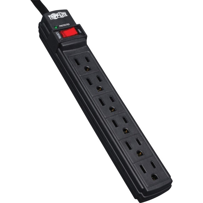 Tripp Lite Surge Protector Power Strip 6 Outlet 6' Cord 360 Joules Black - American Tech Depot