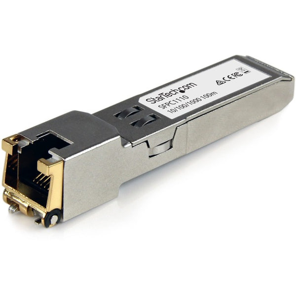 StarTech.com Cisco SFP-GE-T Compatible SFP Module - 1000BASE-T - 10-100-1000 Mbps SFP to RJ45 Cat6-Cat5e Transceiver - 100m