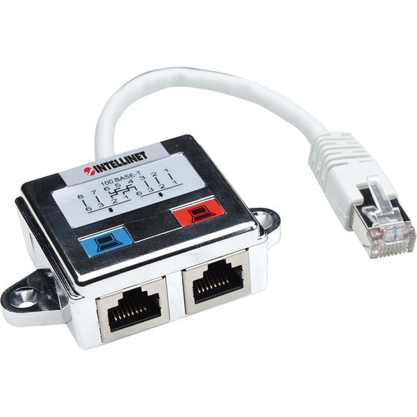 Intellinet Network Solutions 2-Port RJ45 Ethernet Splitter-Combiner, Female to Male, FTP - American Tech Depot