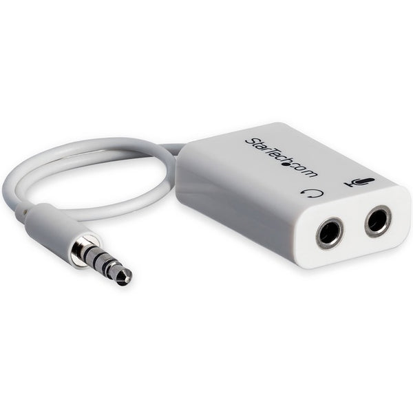 StarTech.com 3.5mm 4 Position to 2x 3 Position 3.5mm Headset Splitter Adapter M-F - White - American Tech Depot