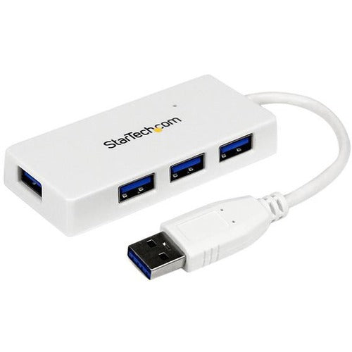 StarTech.com Portable 4 Port SuperSpeed Mini USB 3.0 Hub - White