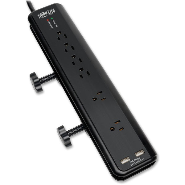 Tripp Lite Surge Protector Power Strip Desk Mount 120V USB 6 Outlet 6' Cord - American Tech Depot