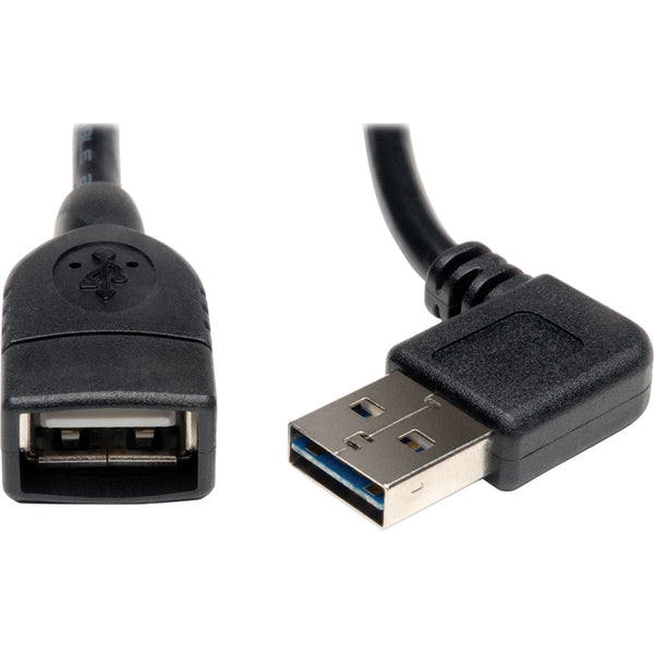 Tripp Lite 18in USB 2.0 High Speed Extension Cable Reversible Right-Left Angle A to A M-F - American Tech Depot