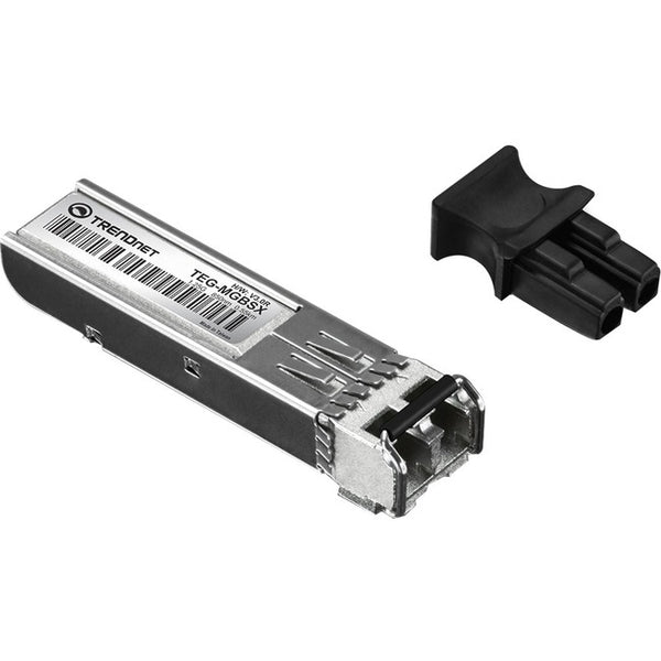 TRENDnet SFP Multi-Mode LC Module, Up To 550m (1800 Ft), Mini-GBIC, Hot Pluggable, IEEE 802.3z Gigabit Ethernet, Supports Up To 1.25 Gbps, Lifetime Protection, Silver, TEG-MGBSX