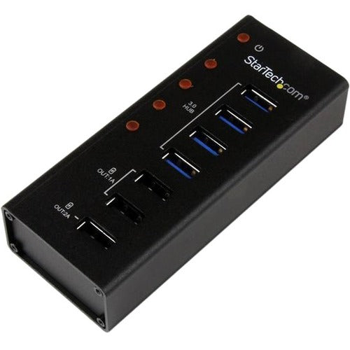 StarTech.com 4 Port USB 3.0 Hub plus 3 Dedicated USB Charging Ports (2 x 1A & 1 x 2A) - Wall Mountable Metal Enclosure - American Tech Depot