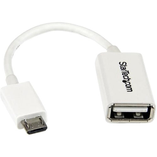 StarTech.com 5in White Micro USB to USB OTG Host Adapter M-F - American Tech Depot