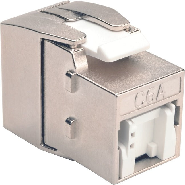 Tripp Lite Shielded Cat6a Keystone Jack with Dust Shutter, 180-Degree , Toolless - American Tech Depot