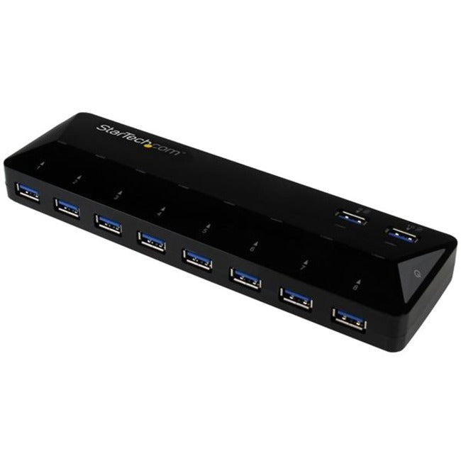 StarTech.com 10-Port USB 3.0 Hub with Charge and Sync Ports - 2 x 1.5A Ports - Desktop USB Hub and Fast-Charging Station - American Tech Depot