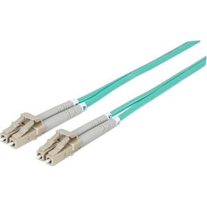 Intellinet Network Solutions Fiber Optic Patch Cable, LC-LC, OM3, 50-125, Multimode, Duplex, Aqua, 3 ft (1 m) - American Tech Depot