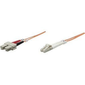 Intellinet Network Solutions Fiber Optic Patch Cable, LC-SC, OM1, 62.5-125, Multimode, Duplex, Orange, 14 ft (5 m)