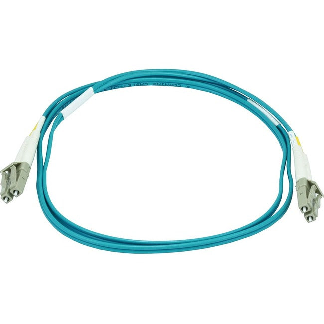 Monoprice 10Gb Fiber Optic Cable, LC-LC, Multi Mode, Duplex - 1 Meter (50-125 Type) - Aqua - American Tech Depot