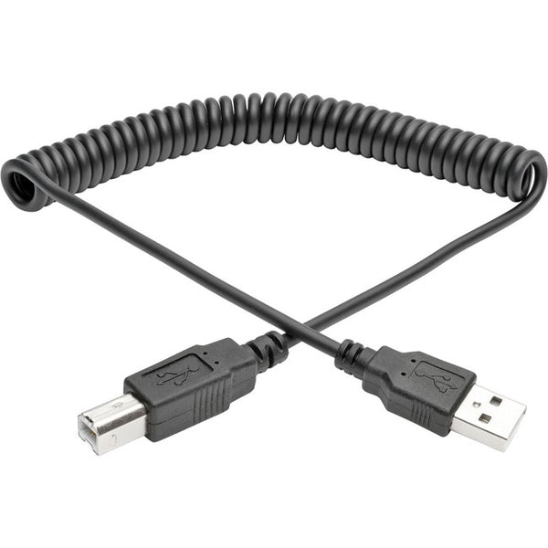 Tripp Lite 10ft Hi-Speed USB 2.0 to USB B Cable Coiled USB A-B M-M 10' - American Tech Depot