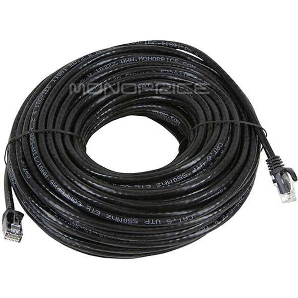 Monoprice FLEXboot Series Cat6 24AWG UTP Ethernet Network Patch Cable, 100ft Black - American Tech Depot