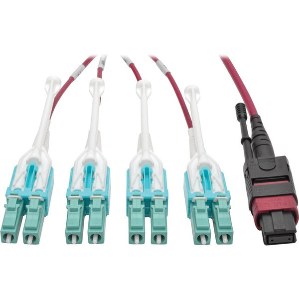 Tripp Lite 5M MTP MPO 8xLC 50-125 OM4 Fanout Patch Cable 12 Fiber 40GB CMP - American Tech Depot