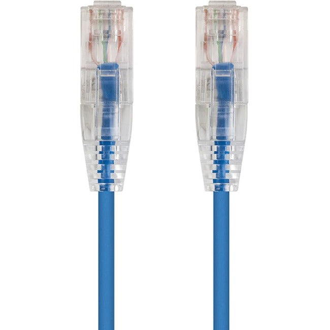 Monoprice SlimRun Cat6 28AWG UTP Ethernet Network Cable, 2ft Blue - American Tech Depot