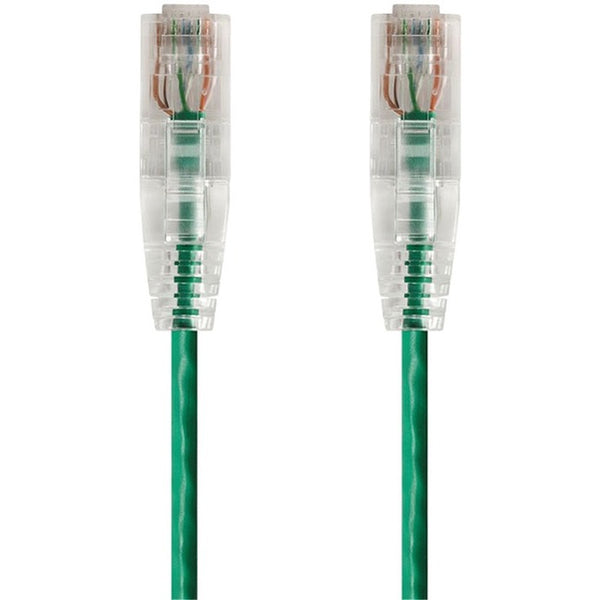 Monoprice SlimRun Cat6 28AWG UTP Ethernet Network Cable, 2ft Green - American Tech Depot