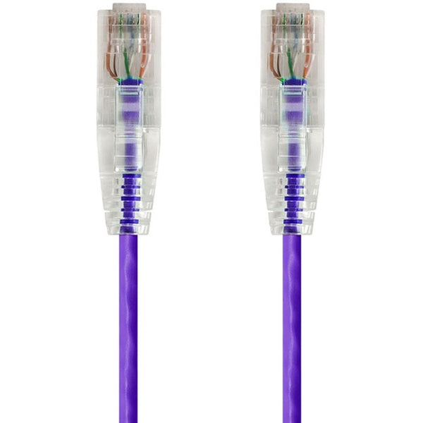 Monoprice SlimRun Cat6 28AWG UTP Ethernet Network Cable, 2ft Purple - American Tech Depot