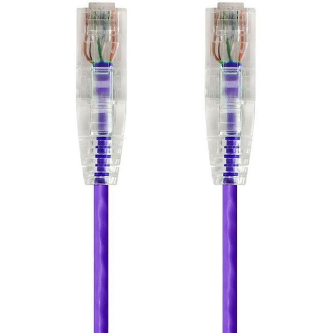 Monoprice SlimRun Cat6 28AWG UTP Ethernet Network Cable, 2ft Purple - American Tech Depot