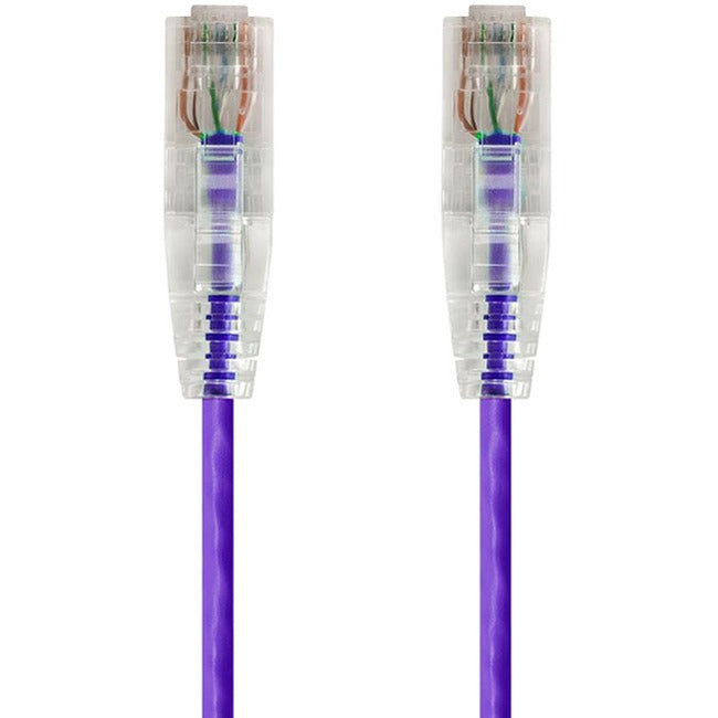 Monoprice SlimRun Cat6 28AWG UTP Ethernet Network Cable, 3ft Purple - American Tech Depot