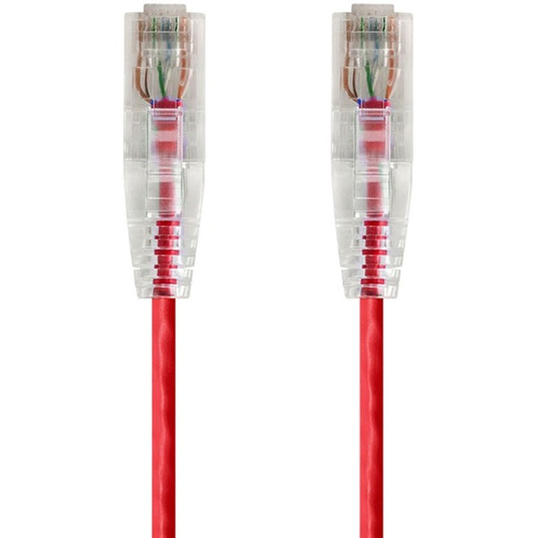 Monoprice SlimRun Cat6 28AWG UTP Ethernet Network Cable, 3ft Red - American Tech Depot