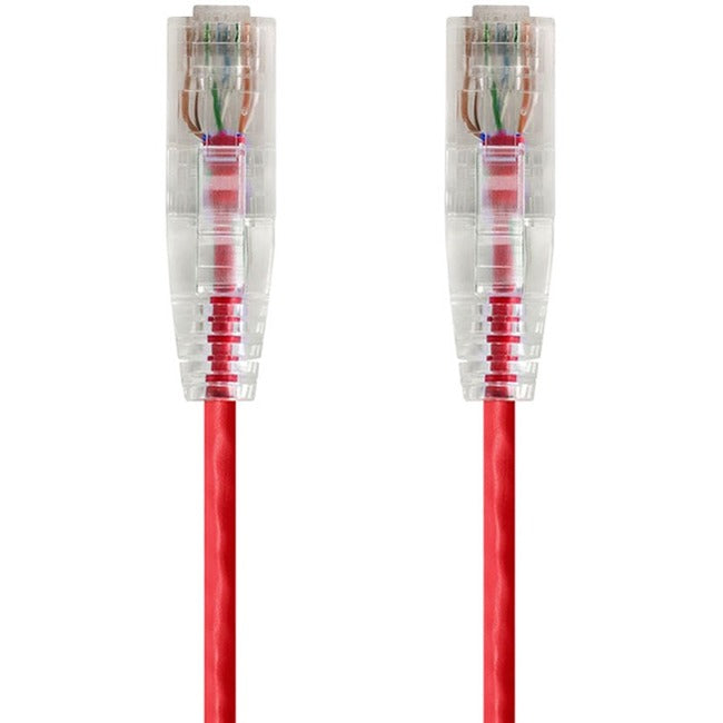 Monoprice SlimRun Cat6 28AWG UTP Ethernet Network Cable, 3ft Red - American Tech Depot