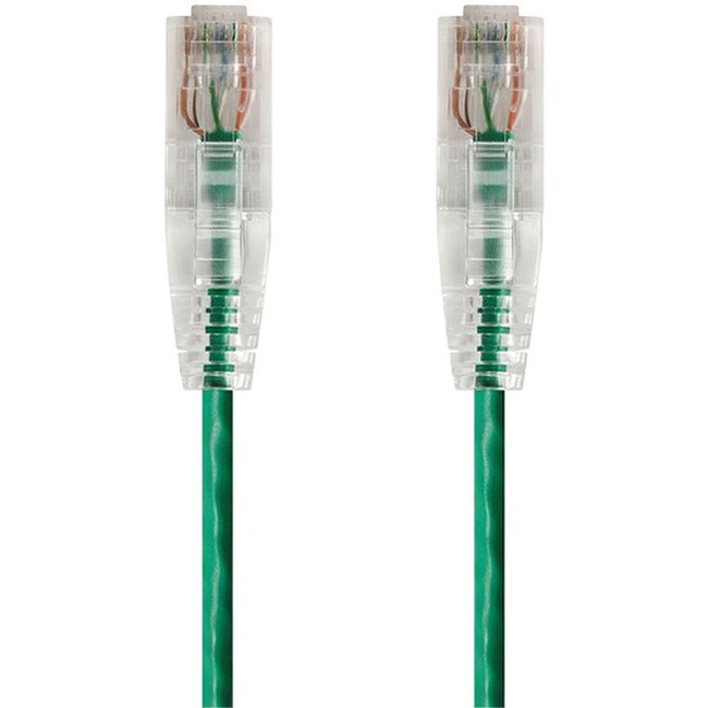 Monoprice SlimRun Cat6 28AWG UTP Ethernet Network Cable, 5ft Green - American Tech Depot