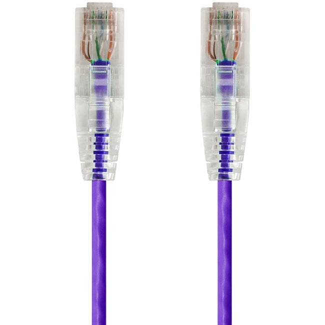 Monoprice SlimRun Cat6 28AWG UTP Ethernet Network Cable, 5ft Purple - American Tech Depot